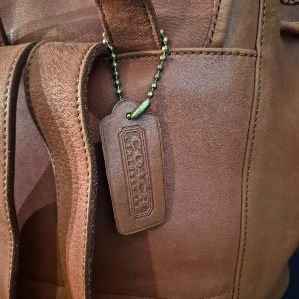 Coach Vintage Backpack Tan Soft Leather  Rucksack Old Coach Vintage Very Nice. - Picture 10 of 12